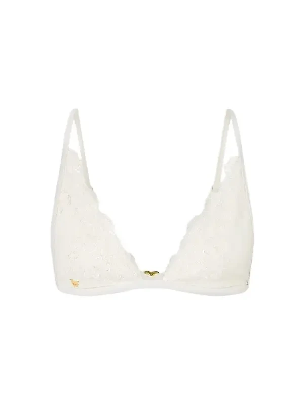 Kiki de Montparnasse Women's Juliette Lace-Trimmed Bikini Top