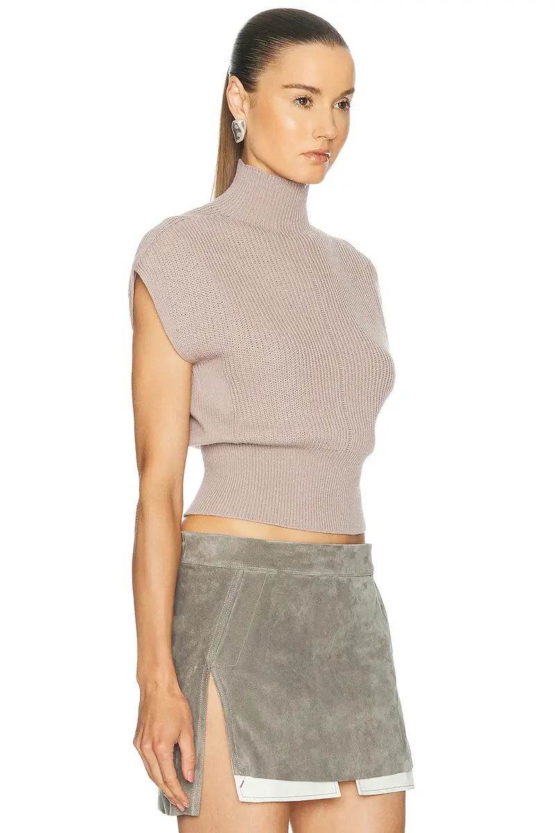 Rick Owens Short Sleeve Turtleneck Sweater | Thumbnail 2 Rick Owens Short Sleeve Turtleneck Sweater | Thumbnail 2