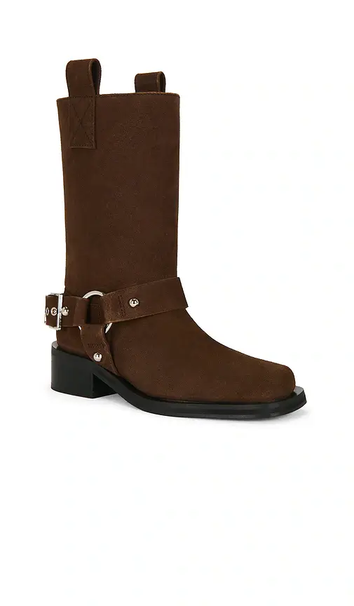 Ganni Mid Shaft Biker Boot | Thumbnail 2 Ganni Mid Shaft Biker Boot | Thumbnail 2