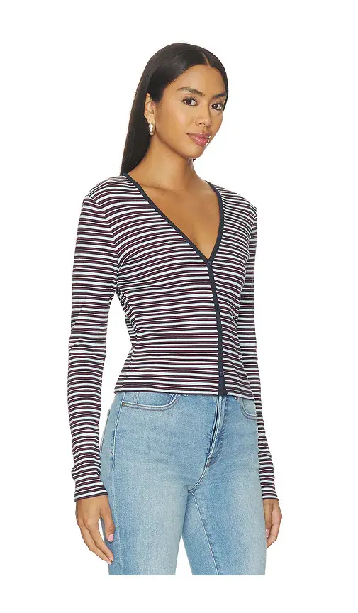GOOD AMERICAN The Rib V Neck Cardigan | Thumbnail 2
