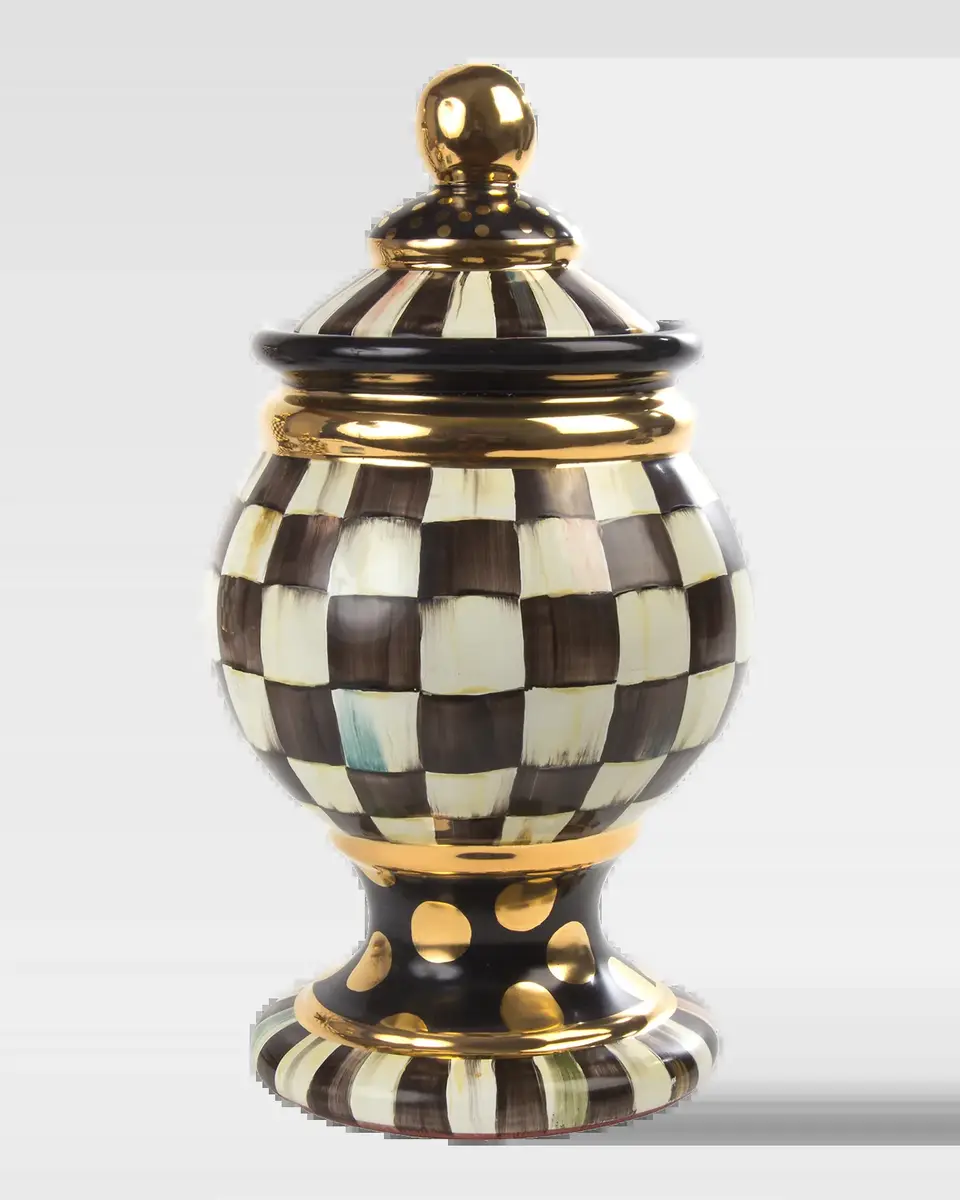 MacKenzie-Childs Courtly Check Ceramic Globe Canister | Thumbnail 2 MacKenzie-Childs Courtly Check Ceramic Globe Canister | Thumbnail 2