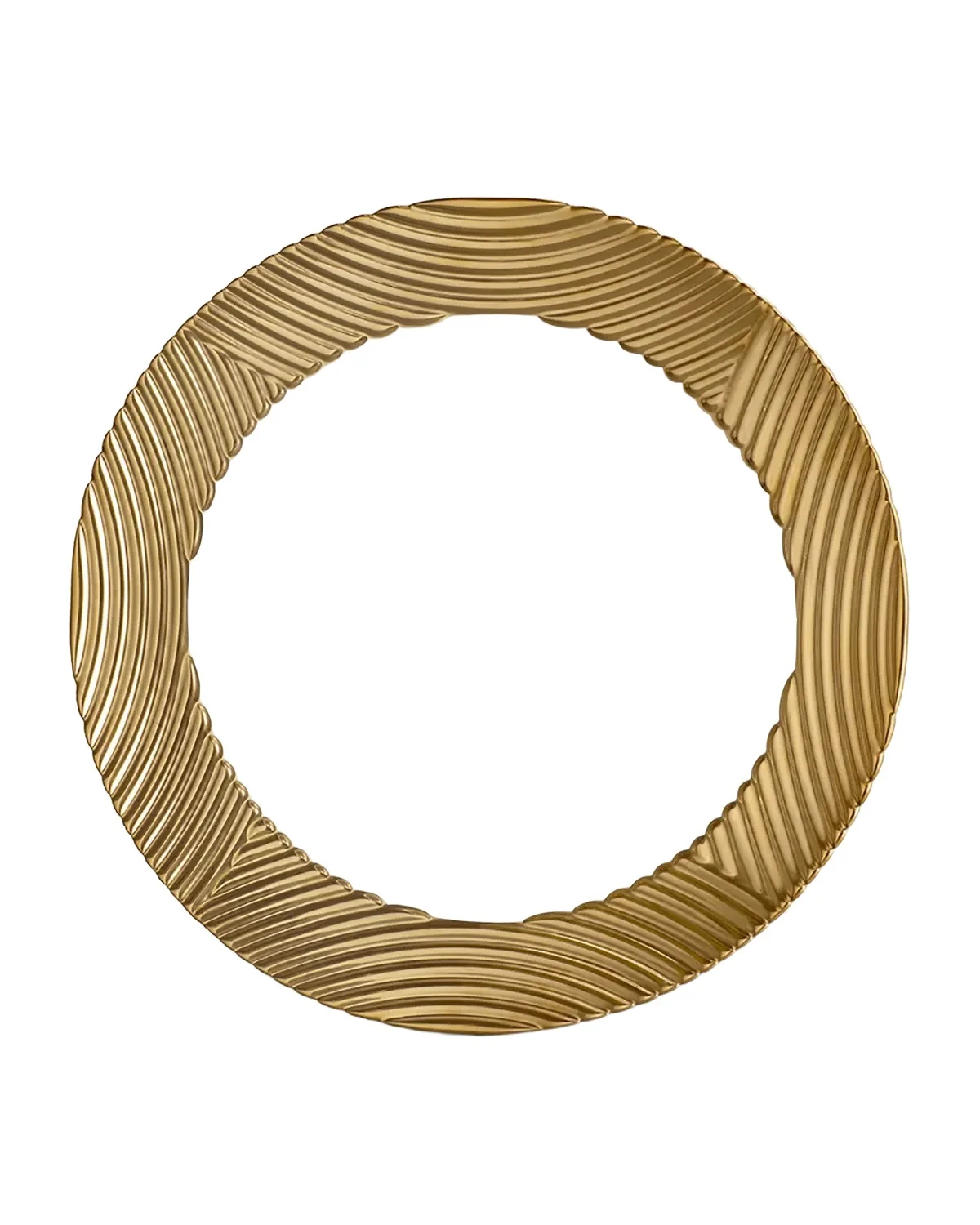 L'Objet Corde Wide-Rim Charger, White/Gold