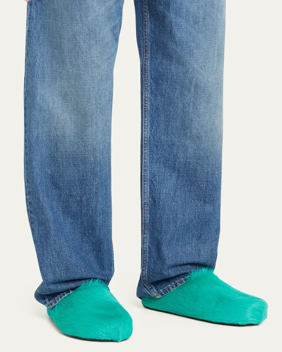 Marni Men's Fussbett Calf Hair Sabot Mules | Thumbnail 6 Marni Men's Fussbett Calf Hair Sabot Mules | Thumbnail 6