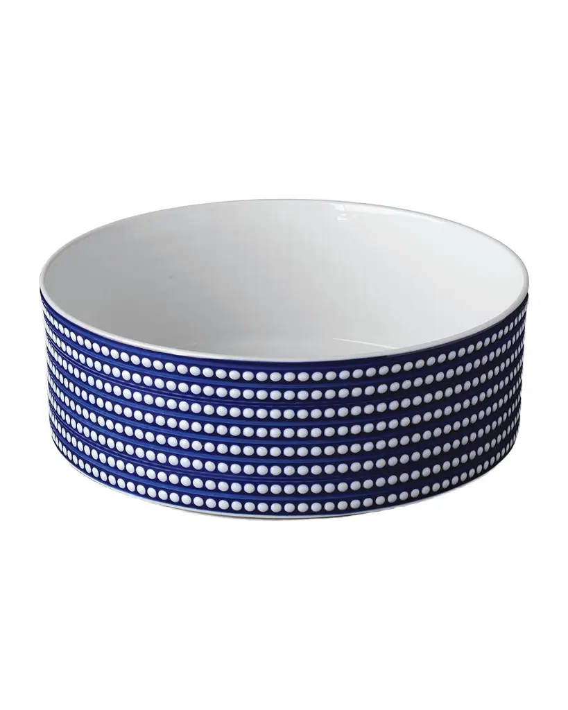 L'Objet Perlee Bleu Large Deep Bowl