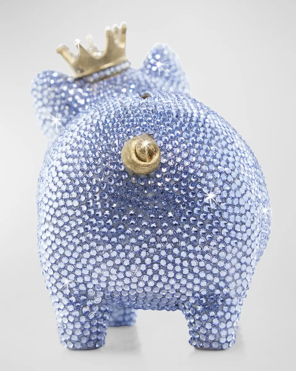 Jay Strongwater Baby Blue Piggy Bank w/ Crown | Thumbnail 6 Jay Strongwater Baby Blue Piggy Bank w/ Crown | Thumbnail 6