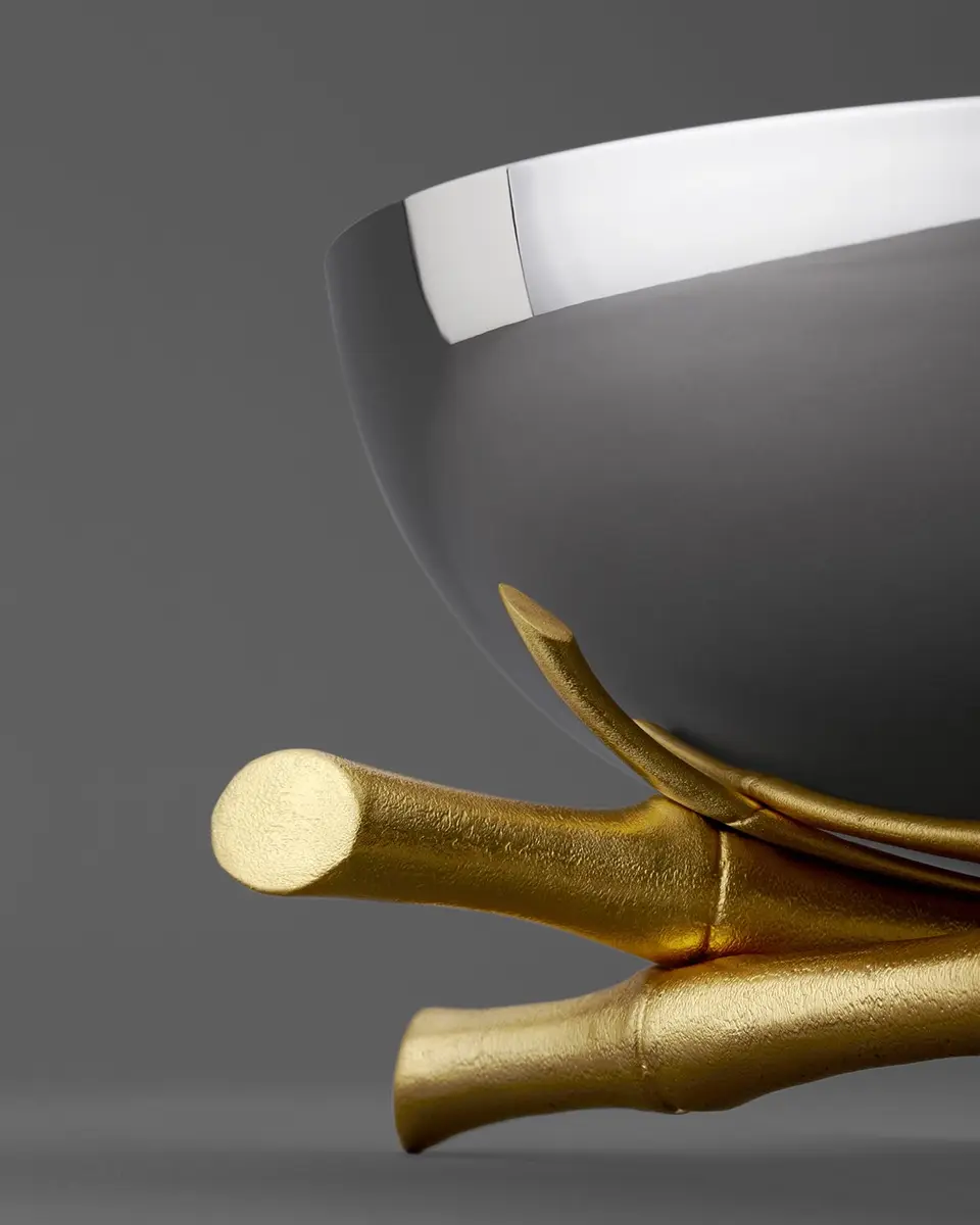 L'Objet Bambou 24K Gold-Plated Bowl, 12" Round | Thumbnail 2 L'Objet Bambou 24K Gold-Plated Bowl, 12" Round | Thumbnail 2