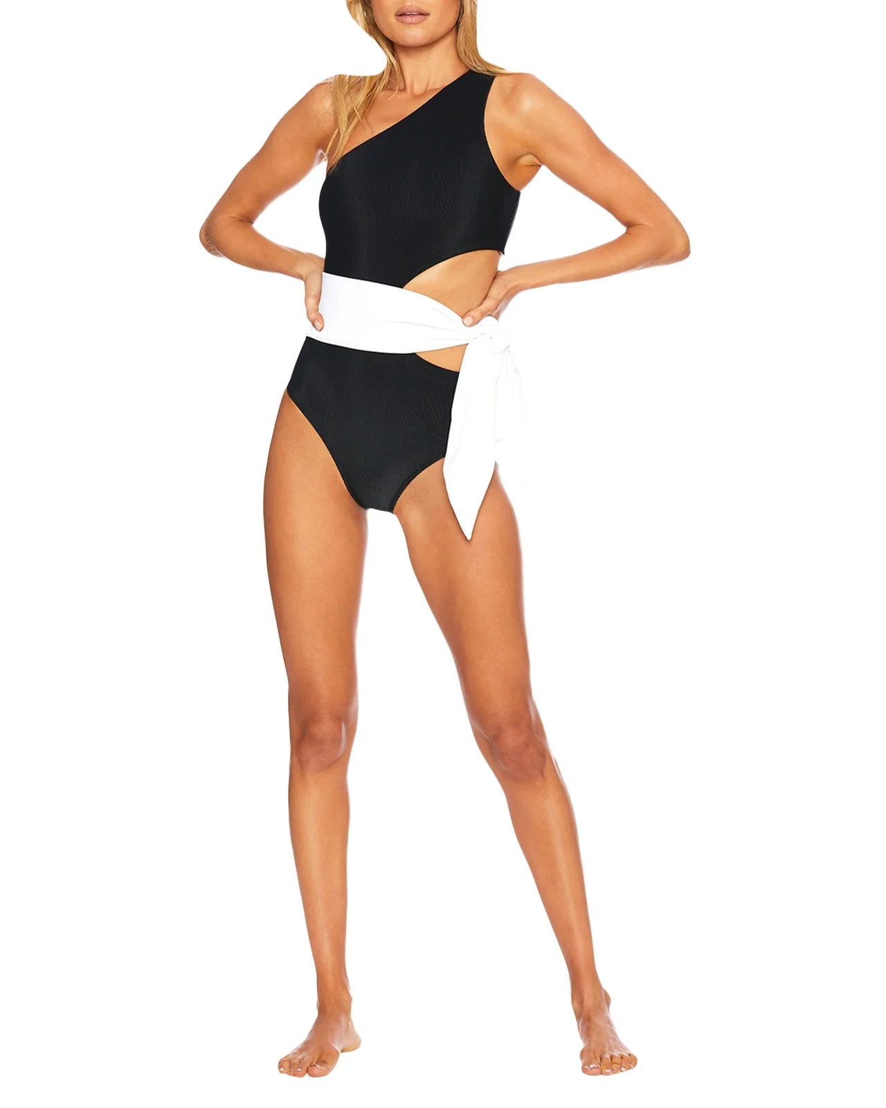 Carlie Side-Tie Cutout One-Piece Swimsuit Carlie Side-Tie Cutout One-Piece Swimsuit