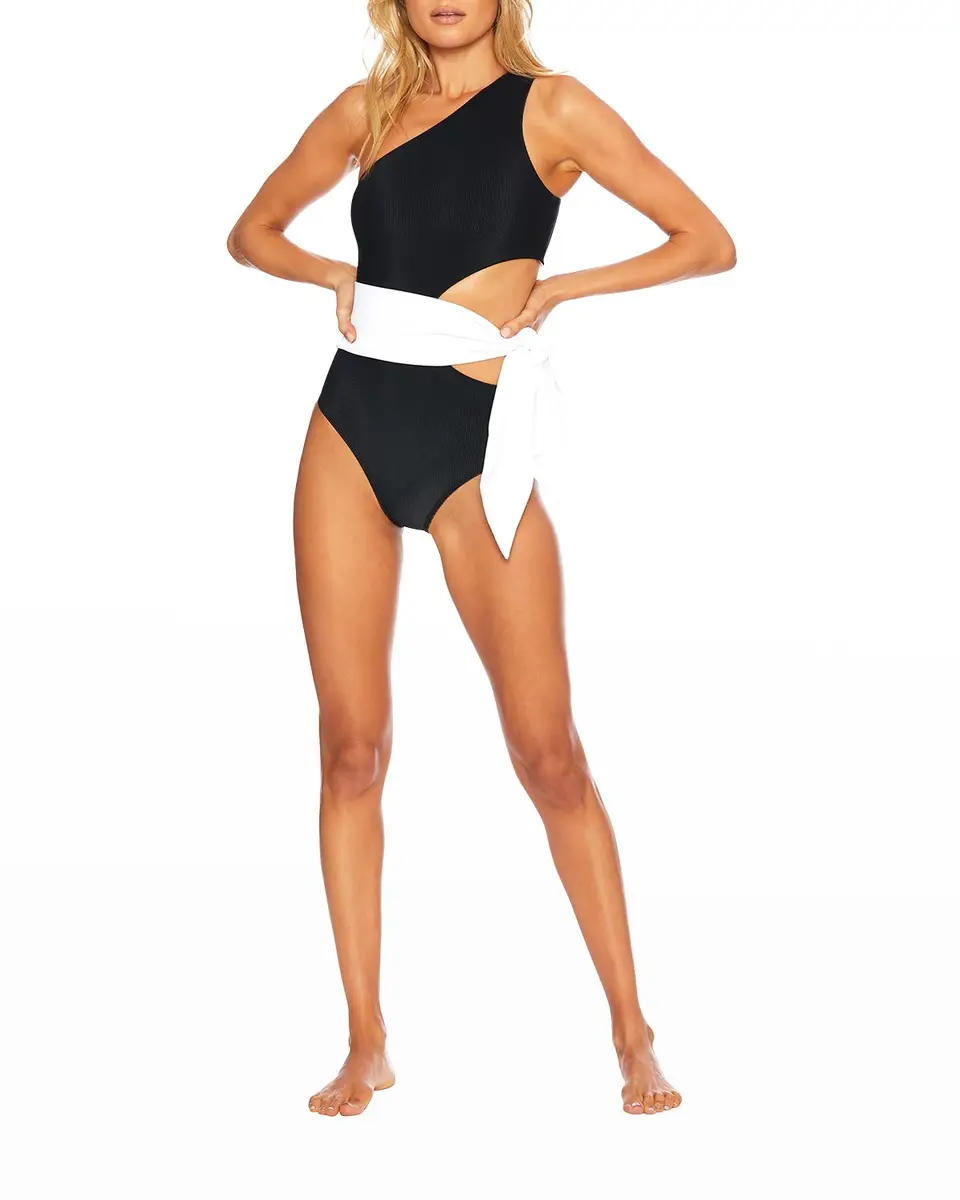 BEACH RIOT Carlie Side-Tie Cutout One-Piece Swimsuit
