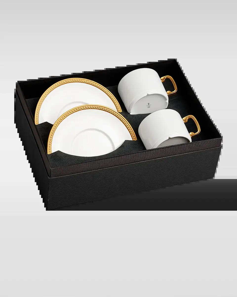 L'Objet Soie Tressee 4-Piece Teacup & Saucer Set | Thumbnail 2 L'Objet Soie Tressee 4-Piece Teacup & Saucer Set | Thumbnail 2
