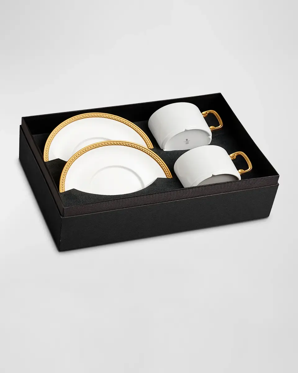 L'Objet Soie Tressee 4-Piece Teacup & Saucer Set | Thumbnail 3 L'Objet Soie Tressee 4-Piece Teacup & Saucer Set | Thumbnail 3