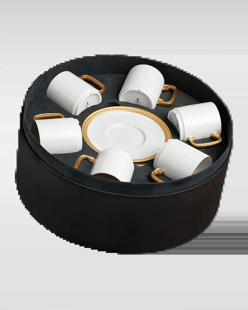 L'Objet Soie Tressee 7-Piece Espresso Cup & Saucer Set | Thumbnail 2 L'Objet Soie Tressee 7-Piece Espresso Cup & Saucer Set | Thumbnail 2