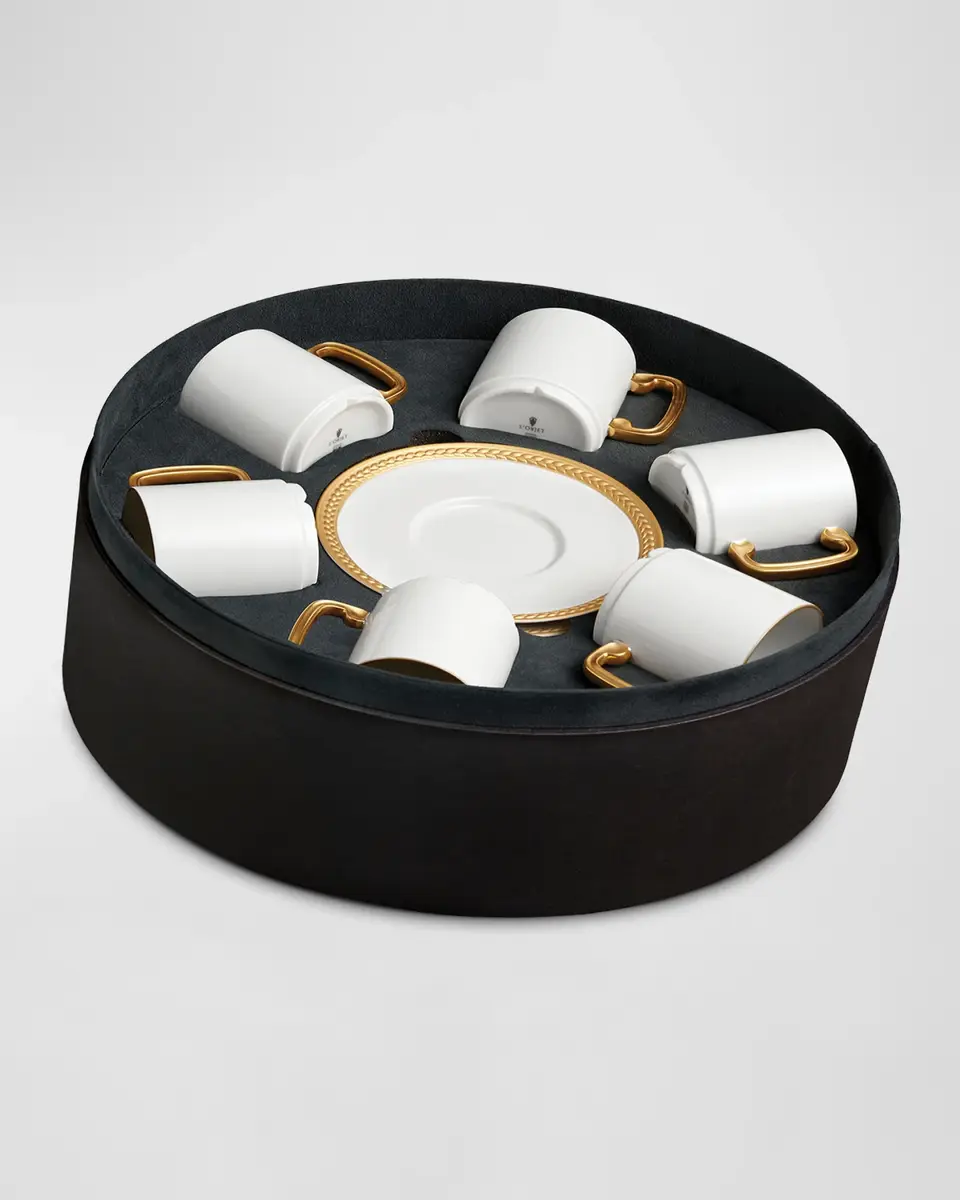 L'Objet Soie Tressee 7-Piece Espresso Cup & Saucer Set | Thumbnail 3 L'Objet Soie Tressee 7-Piece Espresso Cup & Saucer Set | Thumbnail 3