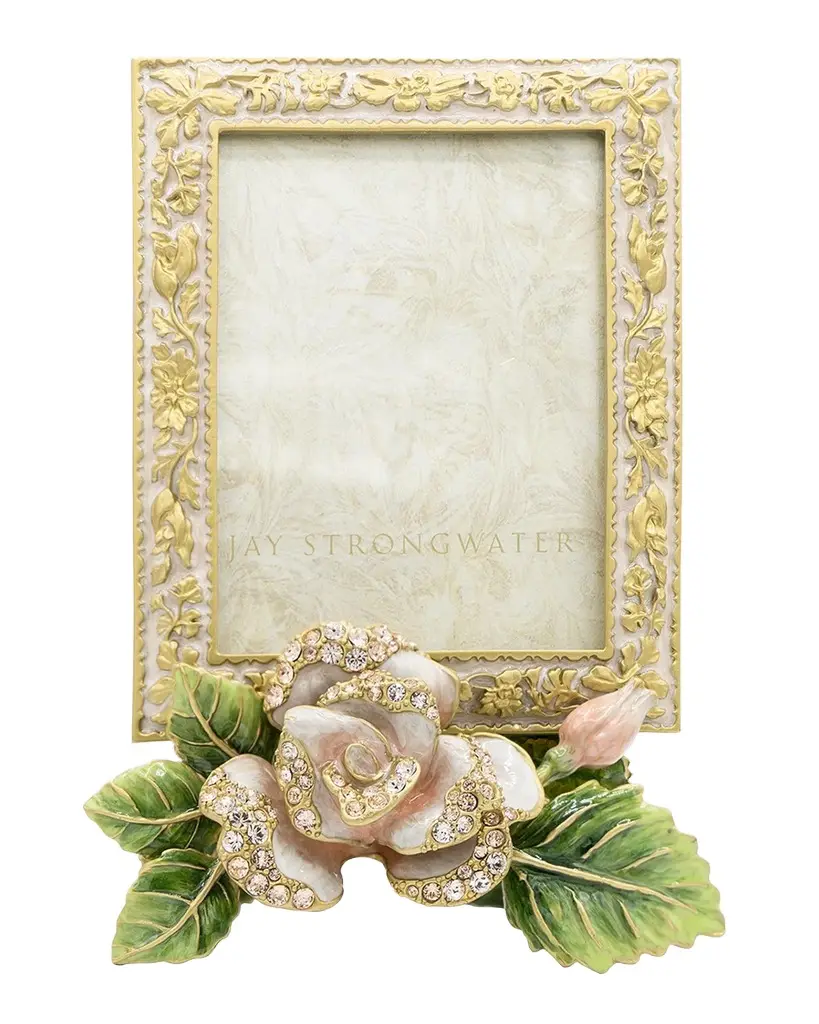 Jay Strongwater Kaylee Rose Picture Frame, 3" x 4" | Image 1 Jay Strongwater Kaylee Rose Picture Frame, 3" x 4" | Image 1
