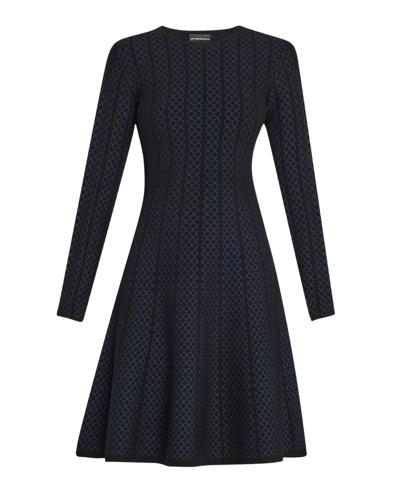 Emporio Armani Chain & Stripe Motif Jersey Dress
