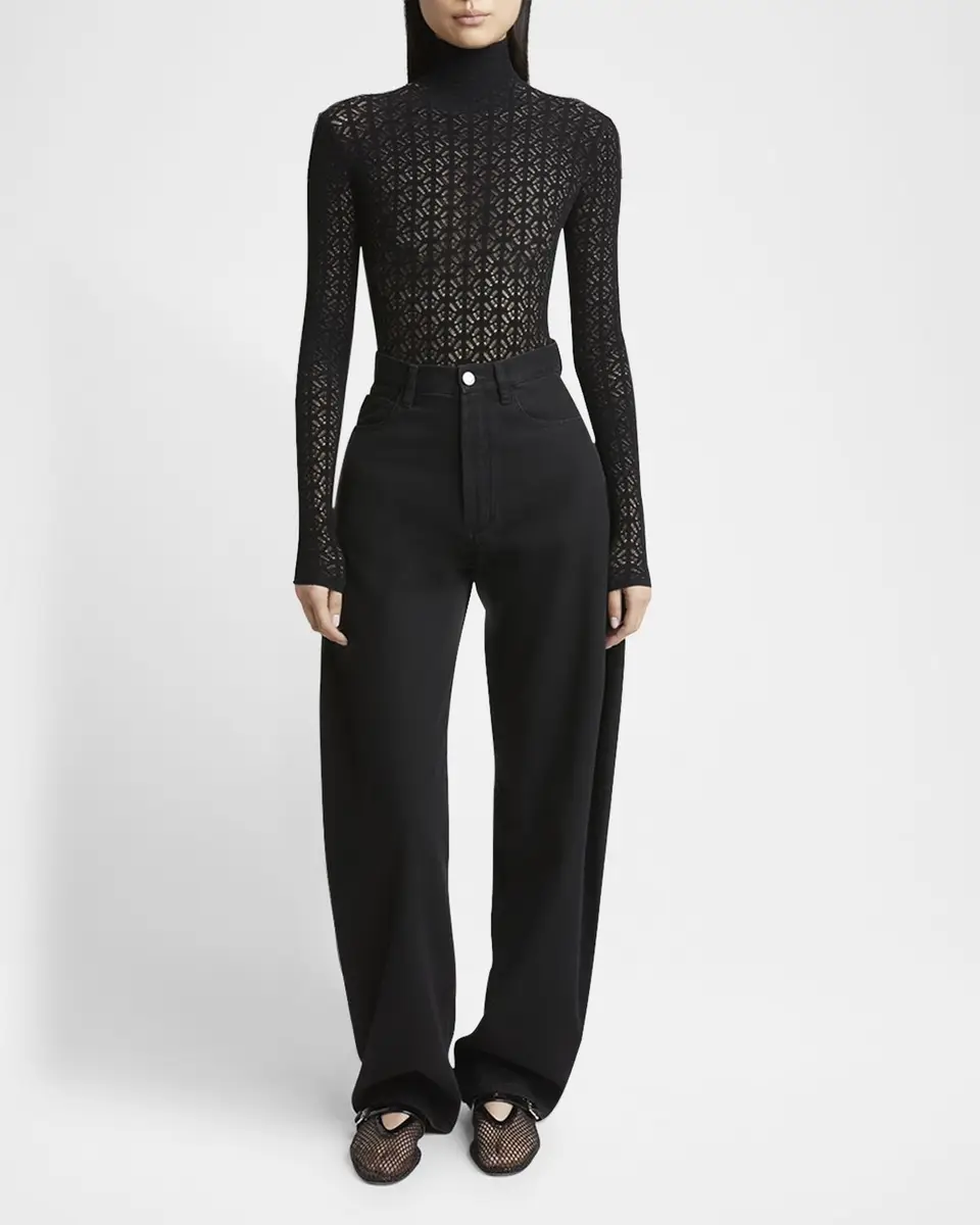 Alaïa Rounded Leg Denim Pants | Thumbnail 2 Alaïa Rounded Leg Denim Pants | Thumbnail 2