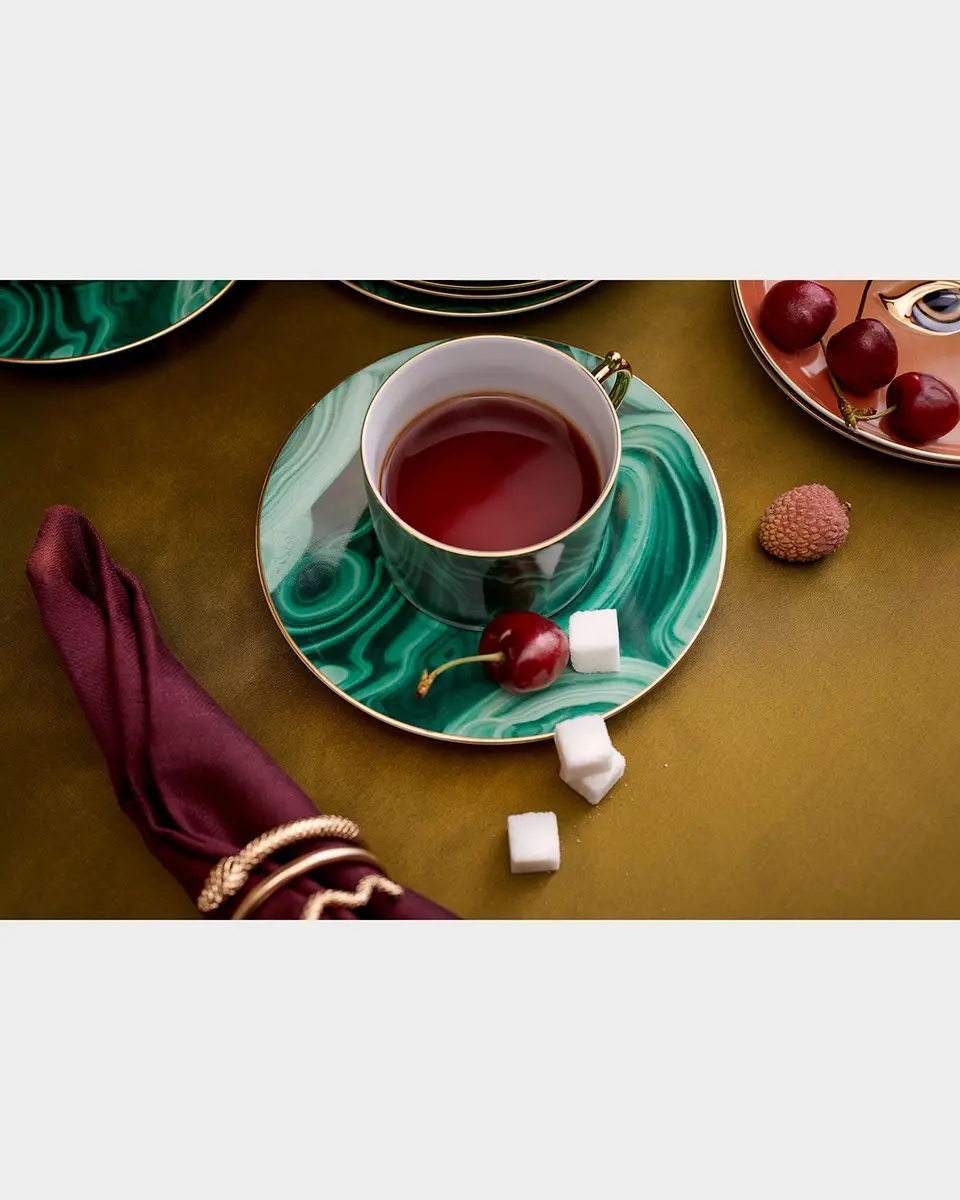 L'Objet Malachite Espresso Cup & Saucer | Thumbnail 2 L'Objet Malachite Espresso Cup & Saucer | Thumbnail 2