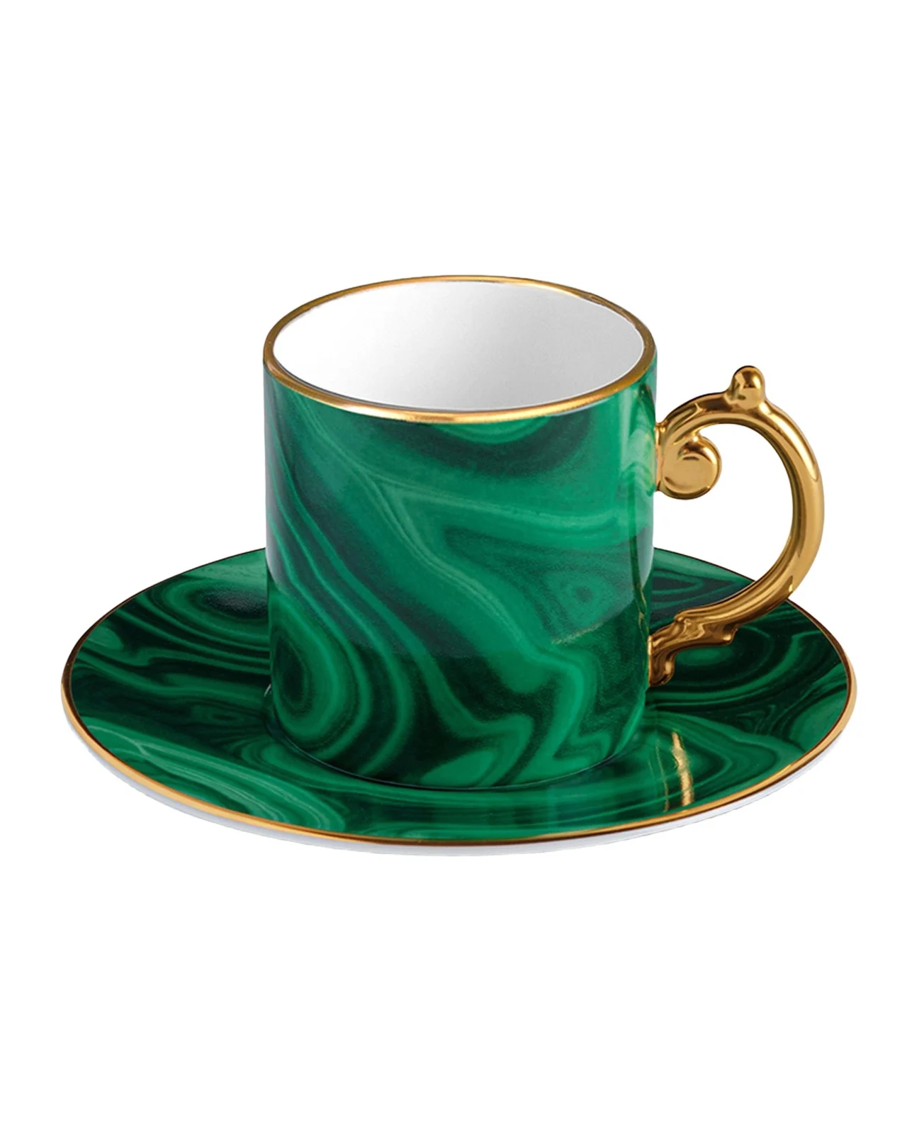 L'Objet Malachite Espresso Cup & Saucer