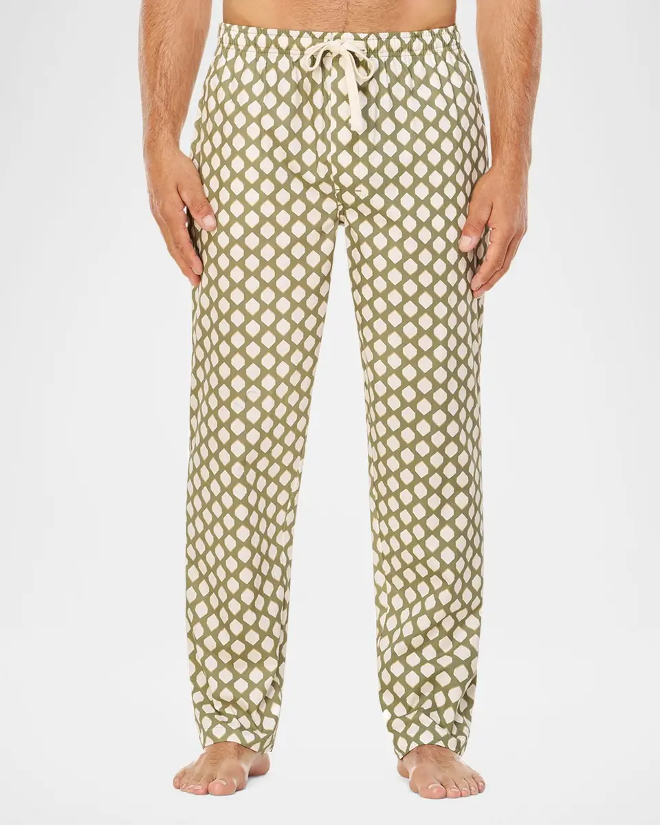 Majestic International Men's Cotton Mid-Century Geometric Lounge Pants | Thumbnail 2