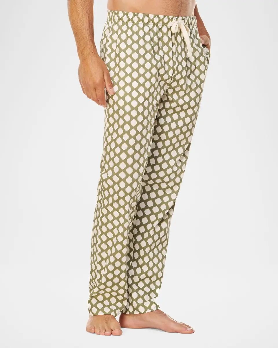 Majestic International Men's Cotton Mid-Century Geometric Lounge Pants | Thumbnail 4