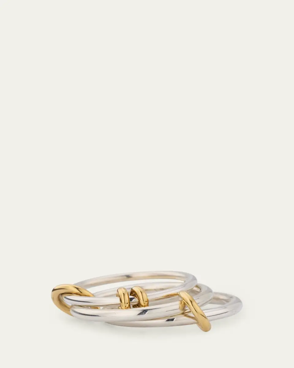 Spinelli Kilcollin Raneth SG Three Link Ring in Sterling Silver with 18K Yellow Gold Accents | Thumbnail 3 Spinelli Kilcollin Raneth SG Three Link Ring in Sterling Silver with 18K Yellow Gold Accents | Thumbnail 3