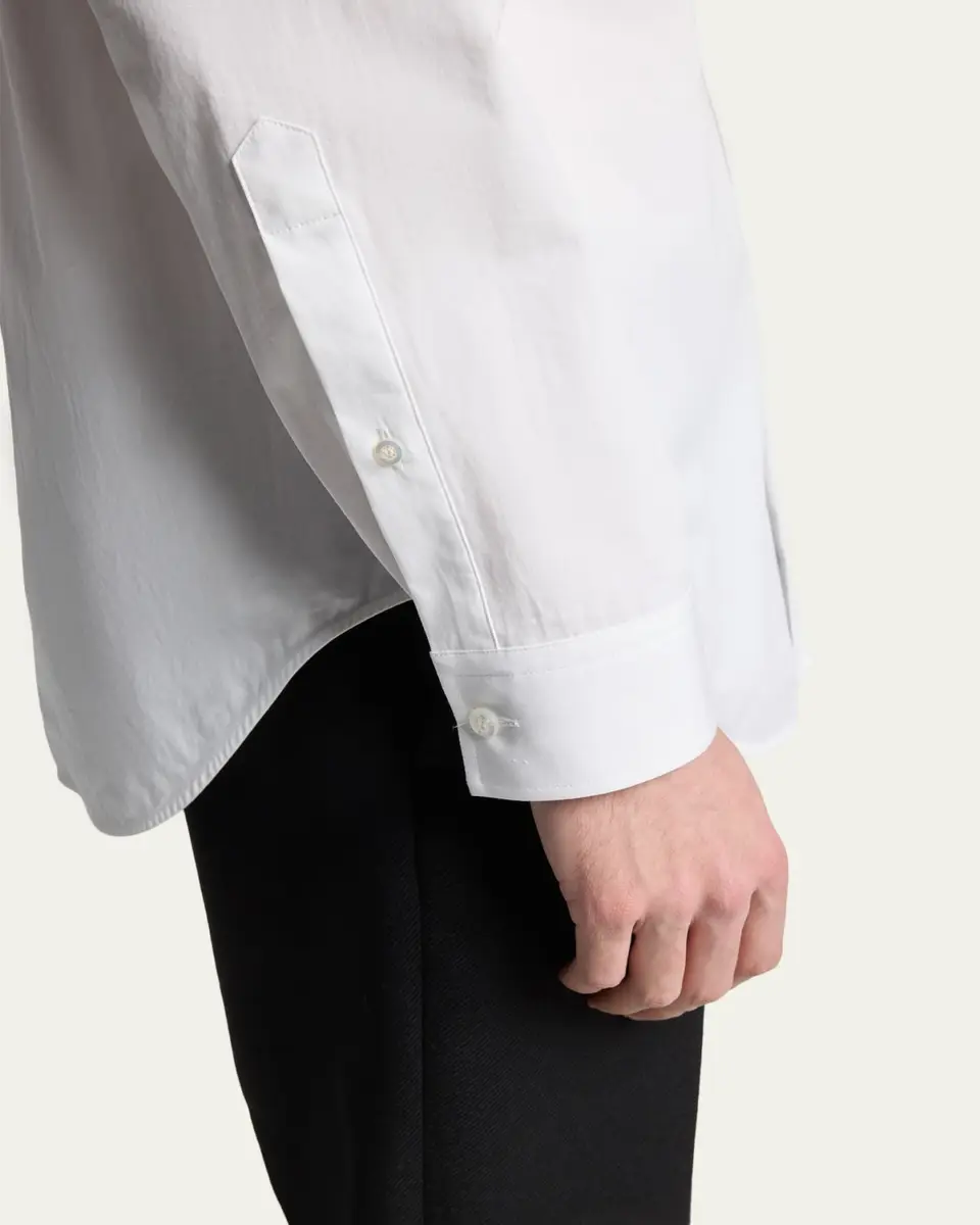 Balenciaga Men's Cotton Poplin Point-Collar Sport Shirt | Thumbnail 5