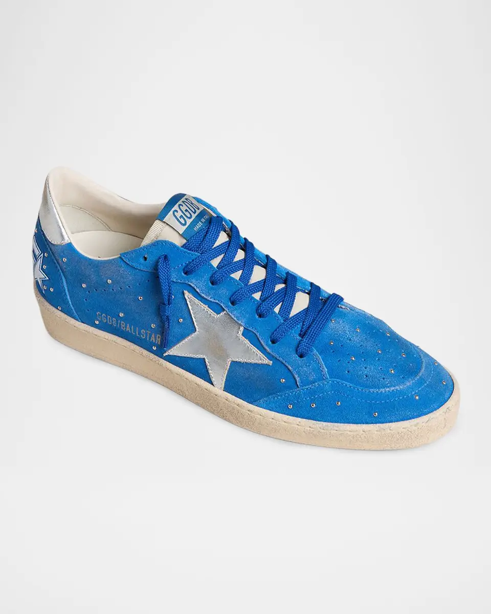 Golden Goose Men's Ball Star Studded Suede Low-Top Sneakers | Thumbnail 2