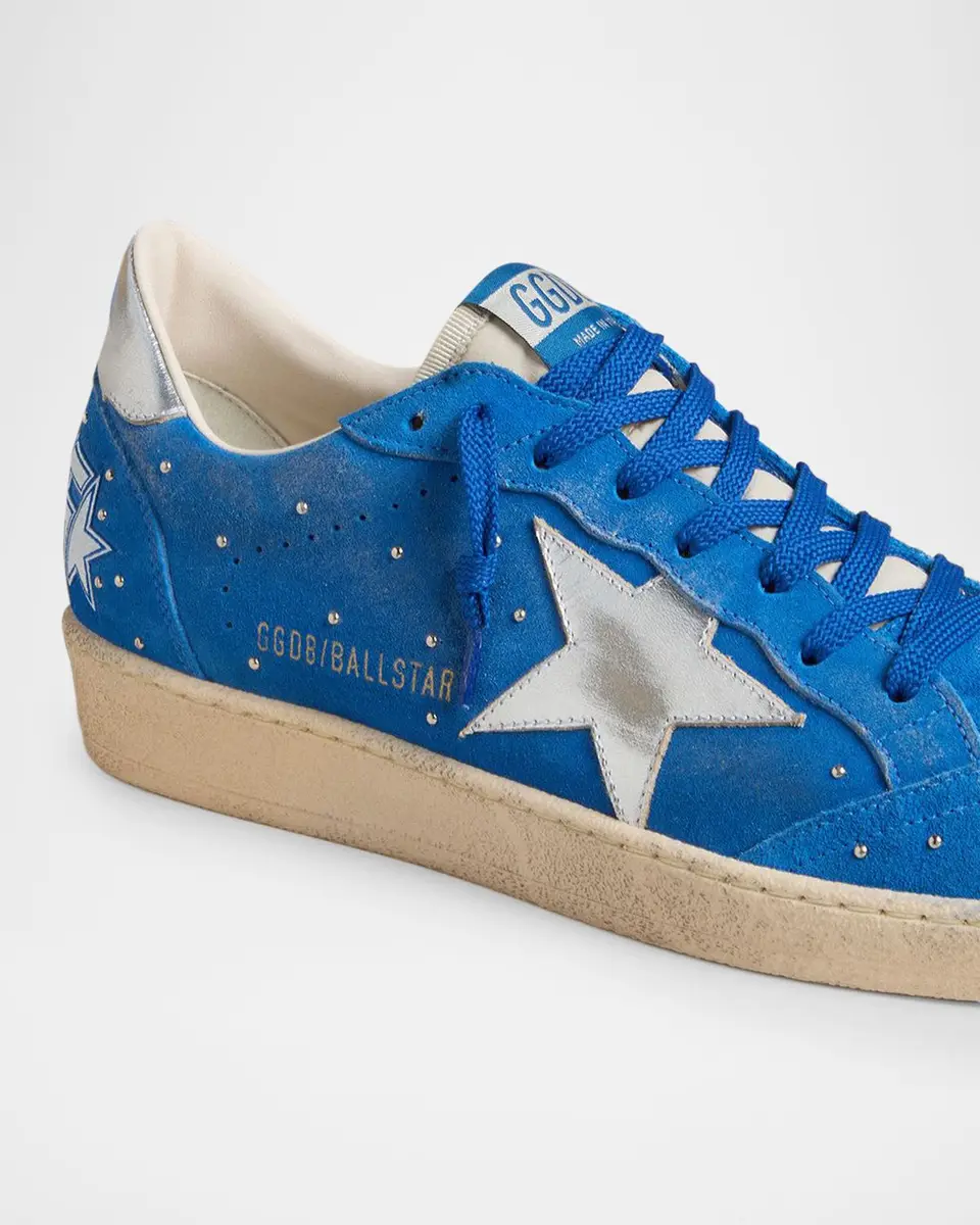 Golden Goose Men's Ball Star Studded Suede Low-Top Sneakers | Thumbnail 5