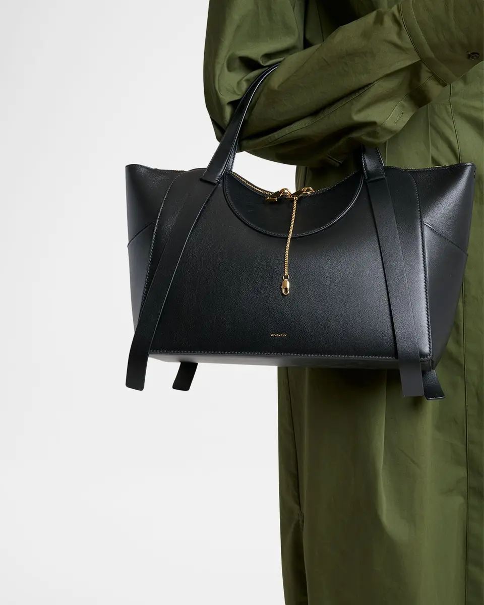 Givenchy Facet Small Chain-Embellished Leather Top-Handle Bag | Thumbnail 2 Givenchy Facet Small Chain-Embellished Leather Top-Handle Bag | Thumbnail 2