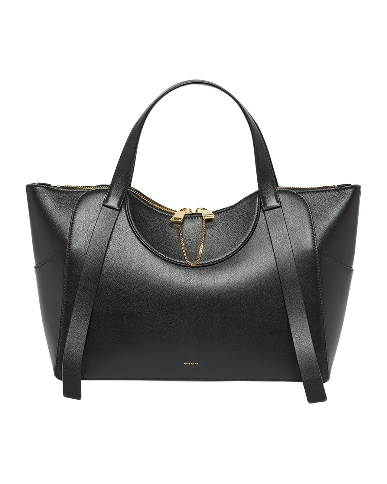 Givenchy Facet Small Chain-Embellished Leather Top-Handle Bag
