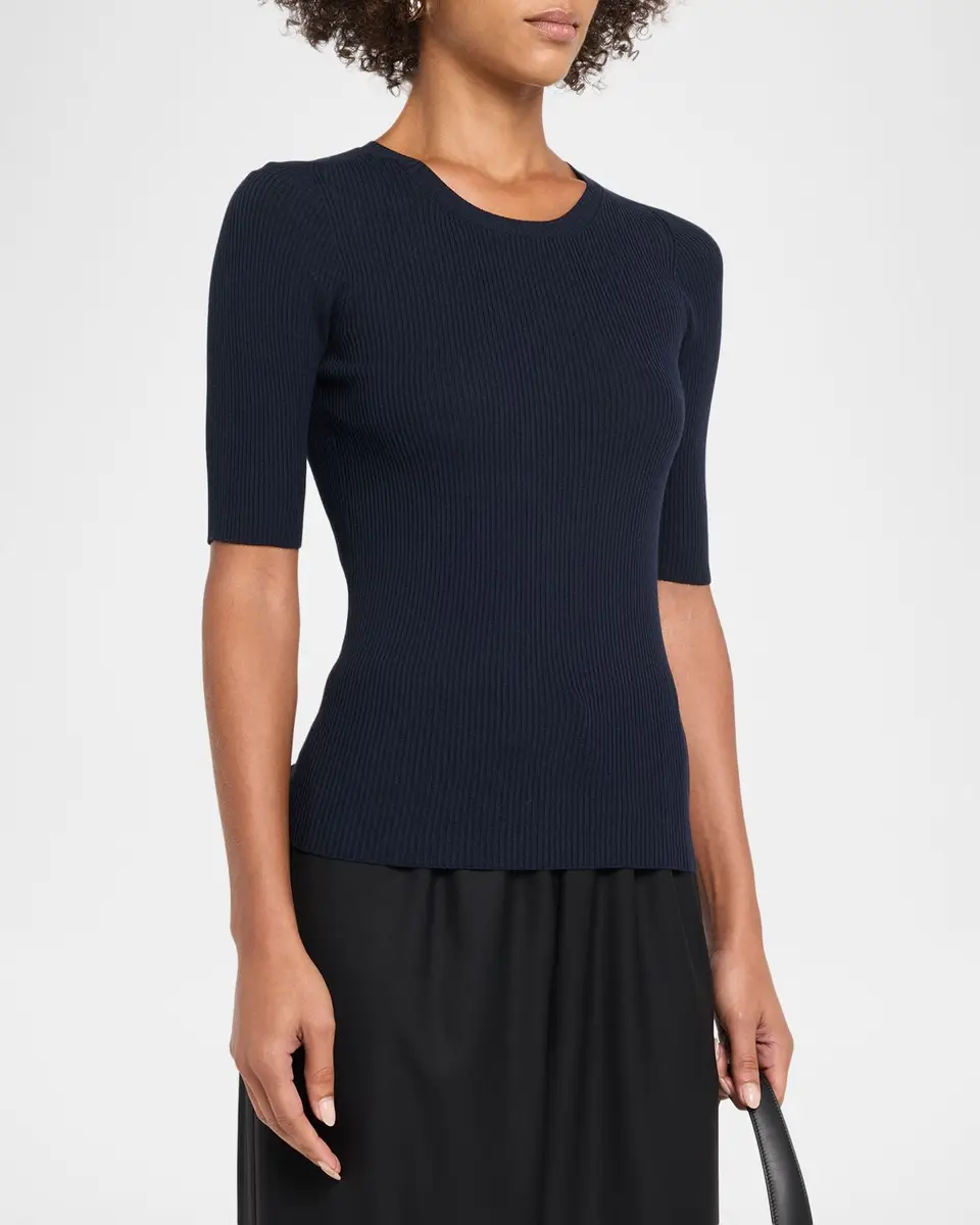 Oh My Goat Viscose Rib Knit Crewneck Sweater | Thumbnail 4 Oh My Goat Viscose Rib Knit Crewneck Sweater | Thumbnail 4
