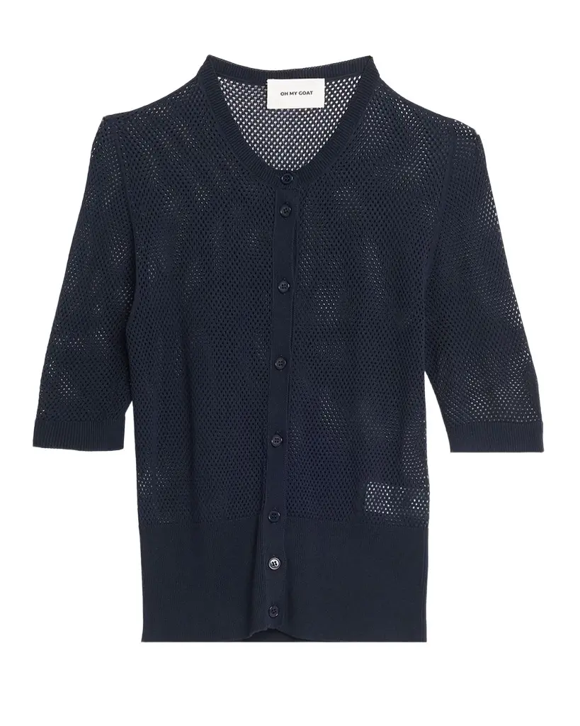 Oh My Goat Elbow-Sleeve Mesh Knit Top | Image 1 Oh My Goat Elbow-Sleeve Mesh Knit Top | Image 1
