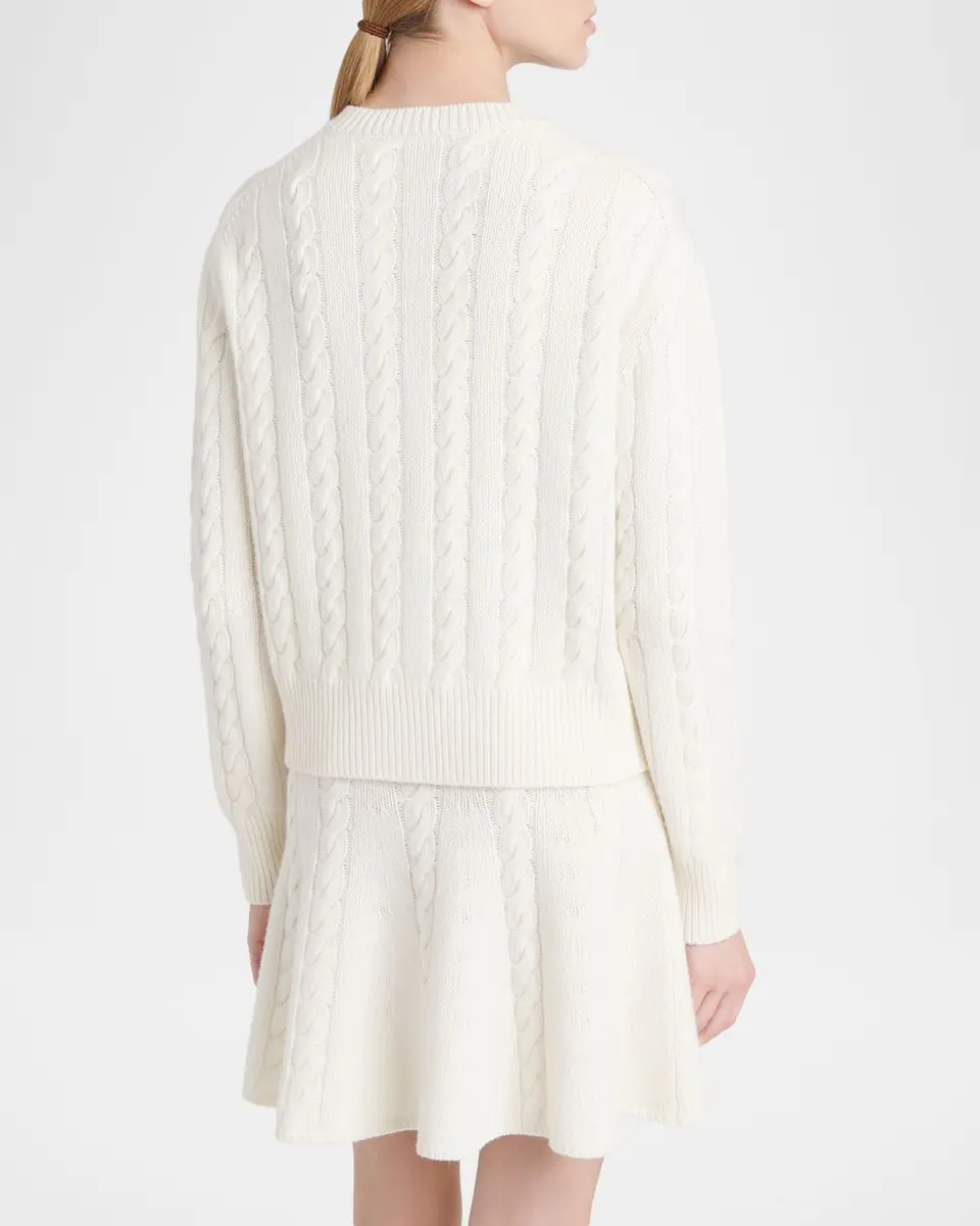 Ferragamo Wool-Cashmere Cable Knit Gancio Cardigan | Thumbnail 3 Ferragamo Wool-Cashmere Cable Knit Gancio Cardigan | Thumbnail 3