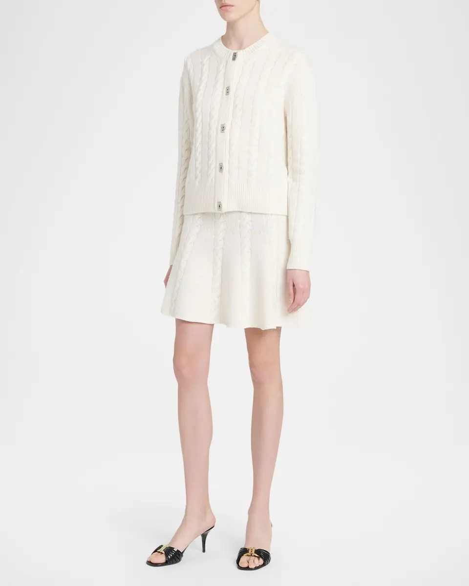 Ferragamo Wool-Cashmere Cable Knit Gancio Cardigan | Thumbnail 6 Ferragamo Wool-Cashmere Cable Knit Gancio Cardigan | Thumbnail 6