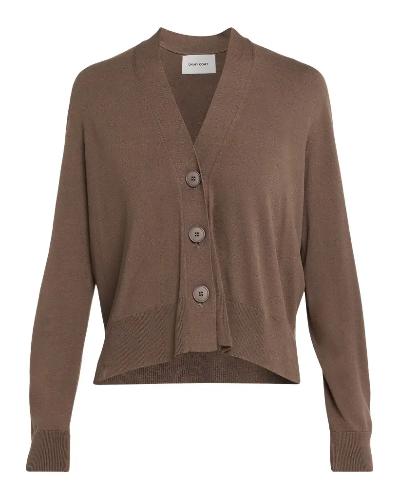 Oh My Goat V-Neck Viscose Knit Cardigan | Image 1 Oh My Goat V-Neck Viscose Knit Cardigan | Image 1
