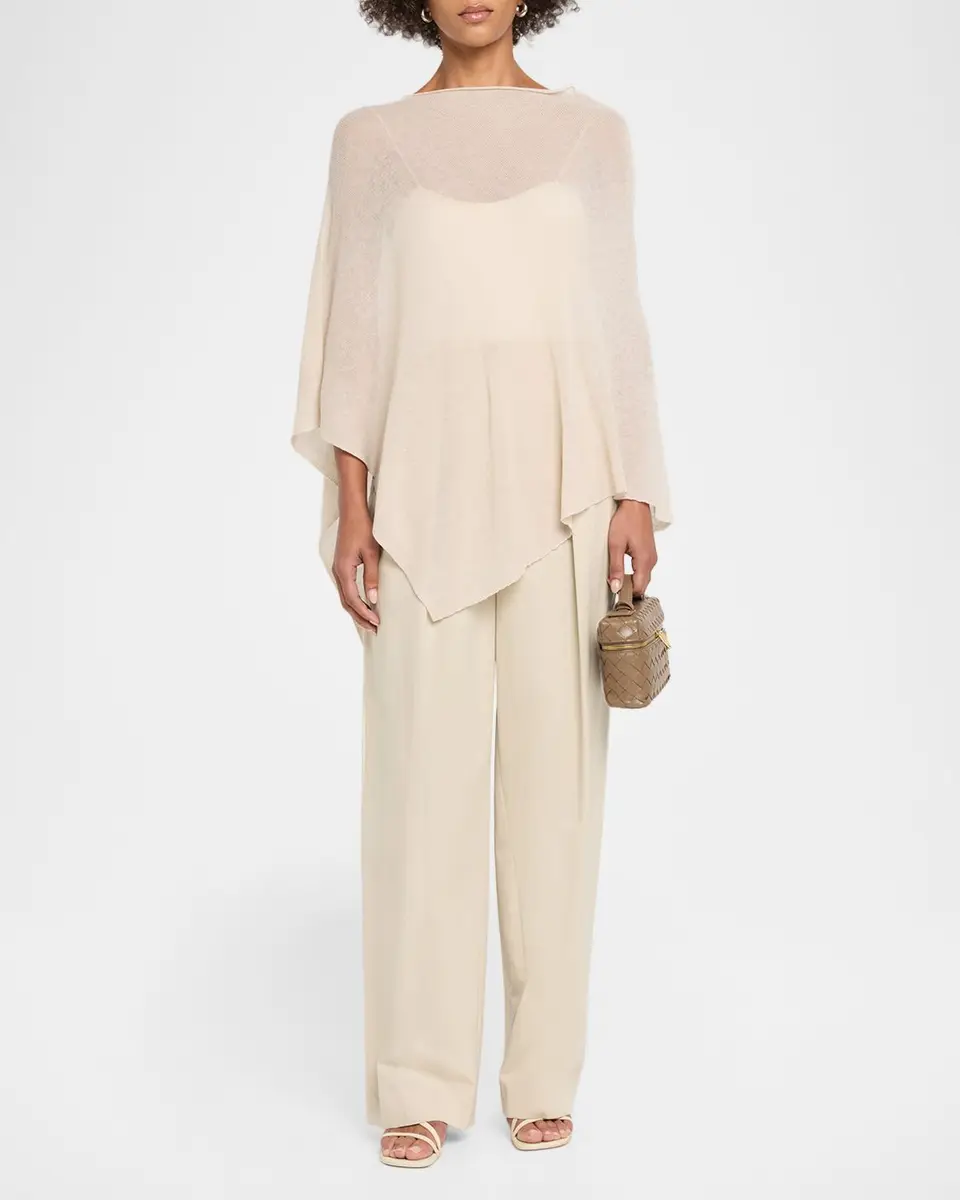Oh My Goat Asymmetric Feather Cashmere Poncho | Thumbnail 2 Oh My Goat Asymmetric Feather Cashmere Poncho | Thumbnail 2