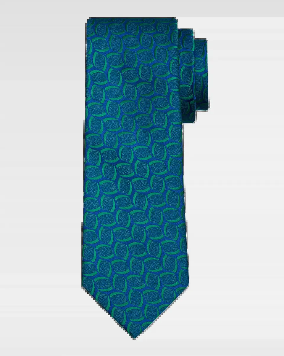 Charvet Men's Geometric Jacquard Silk Tie | Thumbnail 2 Charvet Men's Geometric Jacquard Silk Tie | Thumbnail 2