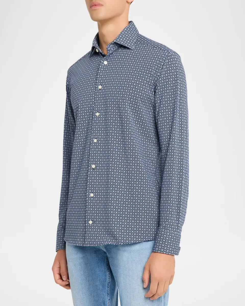 Eton Men's Stretch Jersey Geometric Sport Shirt | Thumbnail 4 Eton Men's Stretch Jersey Geometric Sport Shirt | Thumbnail 4