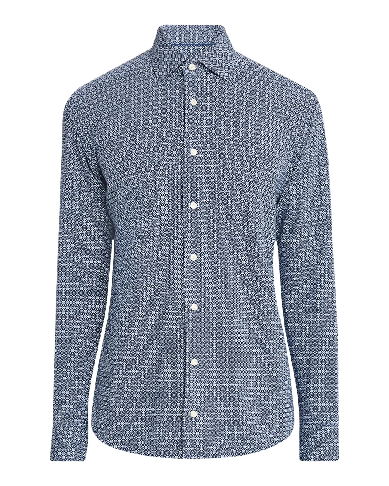 Men's Stretch Jersey Geometric Sport Shirt