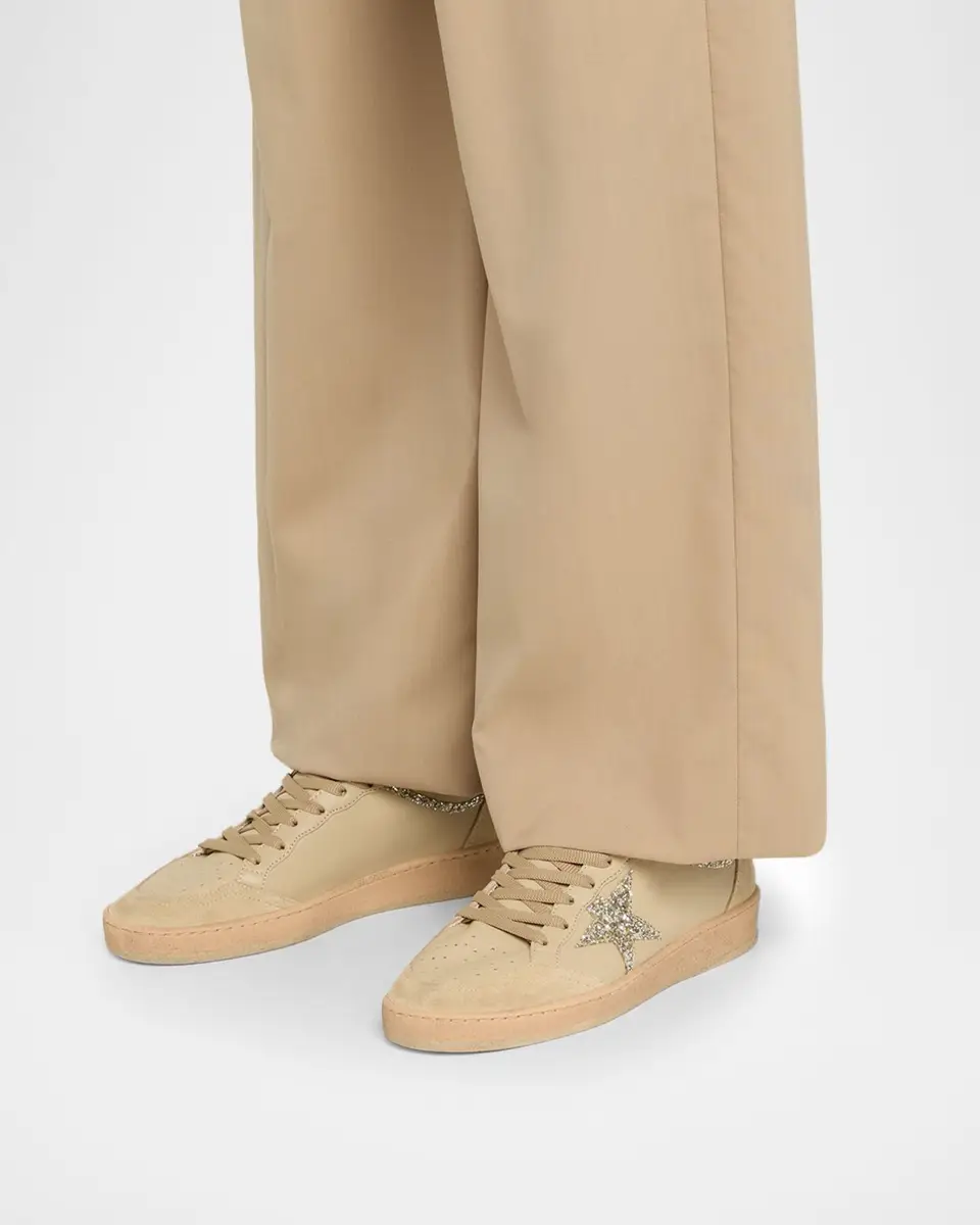 Golden Goose Ball Star Mixed Leather Glitter Low-Top Sneakers | Thumbnail 2 Golden Goose Ball Star Mixed Leather Glitter Low-Top Sneakers | Thumbnail 2