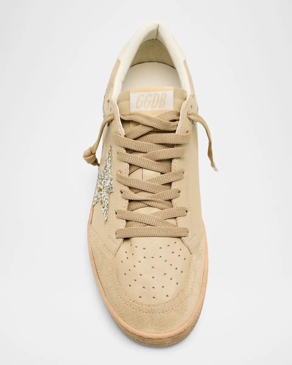 Golden Goose Ball Star Mixed Leather Glitter Low-Top Sneakers | Thumbnail 6 Golden Goose Ball Star Mixed Leather Glitter Low-Top Sneakers | Thumbnail 6