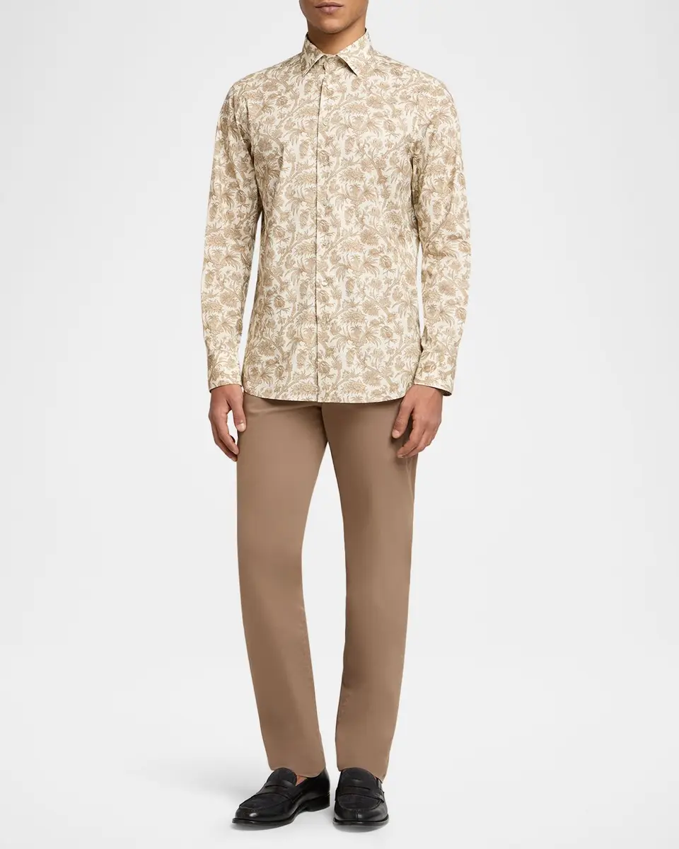 Etro Men's Cotton-Stretch Paisley Sport Shirt | Thumbnail 2 Etro Men's Cotton-Stretch Paisley Sport Shirt | Thumbnail 2