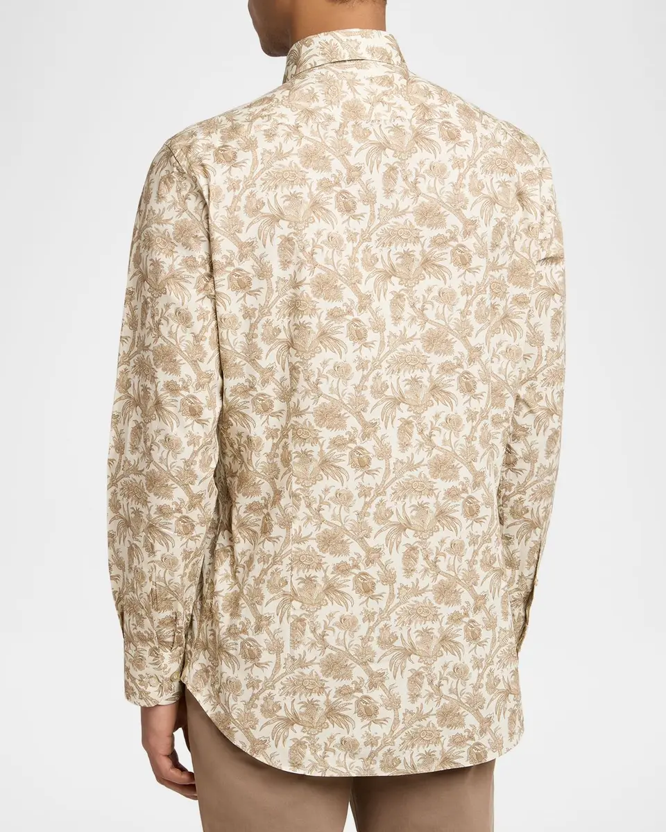 Etro Men's Cotton-Stretch Paisley Sport Shirt | Thumbnail 3 Etro Men's Cotton-Stretch Paisley Sport Shirt | Thumbnail 3