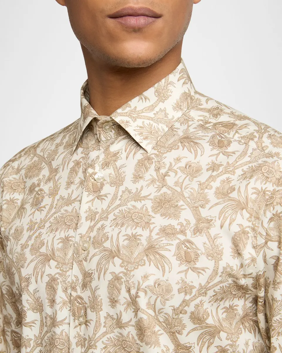 Etro Men's Cotton-Stretch Paisley Sport Shirt | Thumbnail 5 Etro Men's Cotton-Stretch Paisley Sport Shirt | Thumbnail 5
