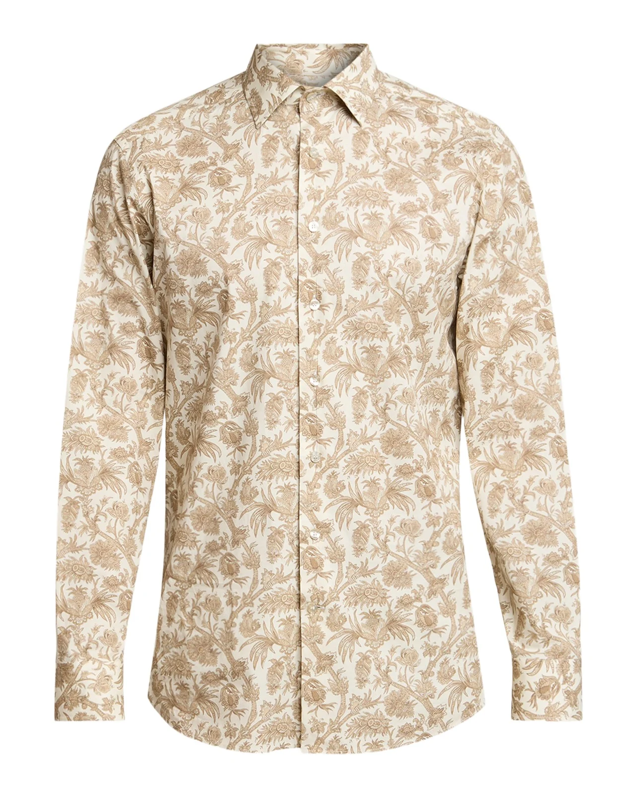 Men's Cotton-Stretch Paisley Sport Shirt