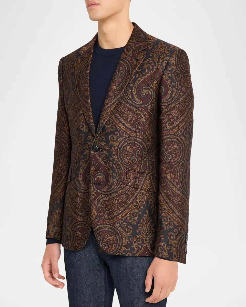 Etro Men's Milano Paisley Jacquard Sport Coat | Thumbnail 4 Etro Men's Milano Paisley Jacquard Sport Coat | Thumbnail 4