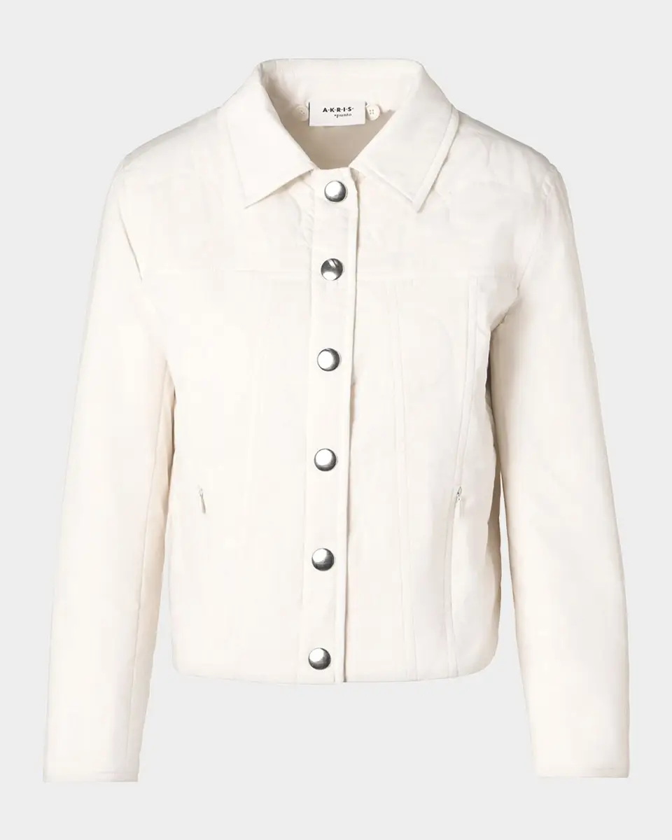 Akris punto Faux-Fur Collar Dot Puffer Jacket | Thumbnail 7 Akris punto Faux-Fur Collar Dot Puffer Jacket | Thumbnail 7