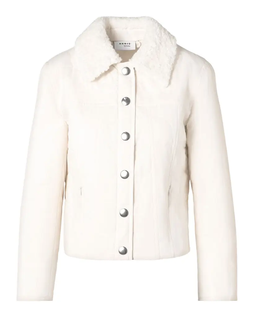 Akris punto Faux-Fur Collar Dot Puffer Jacket | Image 1 Akris punto Faux-Fur Collar Dot Puffer Jacket | Image 1
