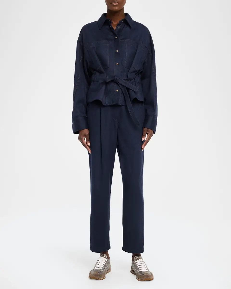Brunello Cucinelli Brushed Wool Belted Shirt Jacket | Thumbnail 2 Brunello Cucinelli Brushed Wool Belted Shirt Jacket | Thumbnail 2