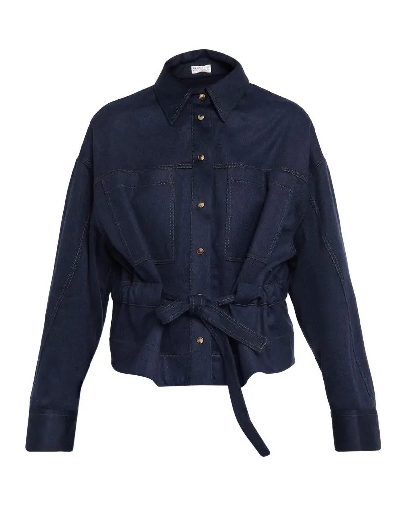 Brunello Cucinelli Brushed Wool Belted Shirt Jacket | Image 1 Brunello Cucinelli Brushed Wool Belted Shirt Jacket | Image 1