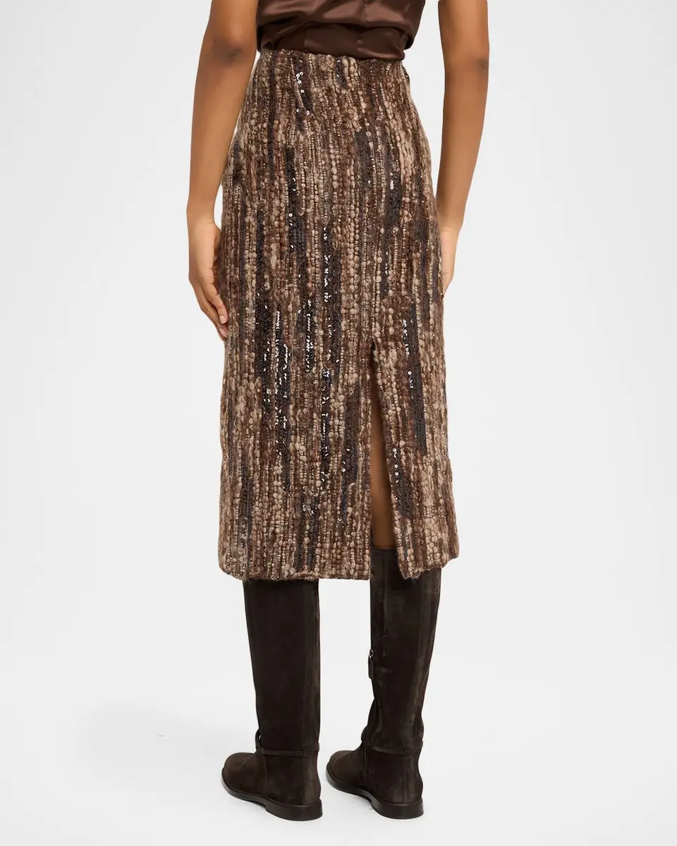 Brunello Cucinelli Sequined Boucle Midi Skirt | Thumbnail 3 Brunello Cucinelli Sequined Boucle Midi Skirt | Thumbnail 3